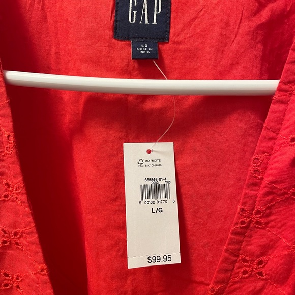 Cherry red Gap eyelet wrap dress, BNWT! - Picture 3 of 5